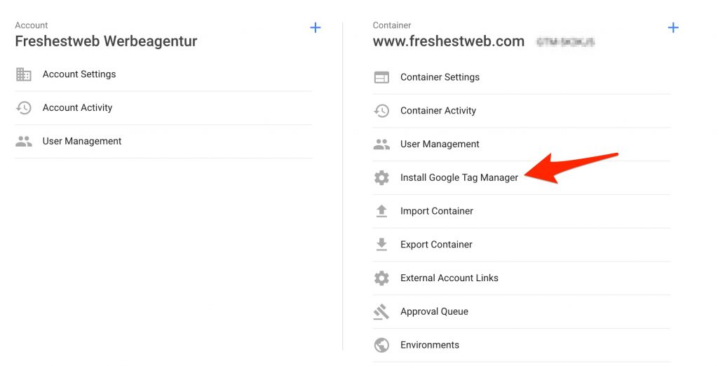 GTM google tag manager install code - freshestweb