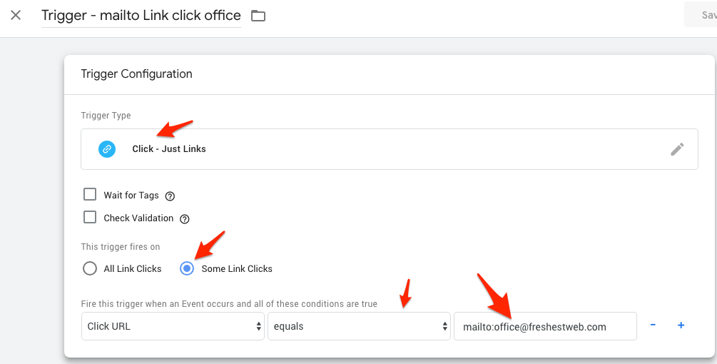 Facebook Lead Event - conversion Tracking mit Google Tag Manager - Trigger einstellungen